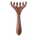 Six-Claw Head Meridian Massage Comb Anti-static Natural Wooden Wide Tooth Gua Sha Tool Scratcher Spa Promote Blood Circulation. 