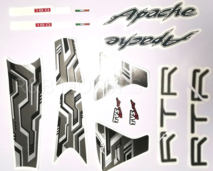 Tvs Apache 180cc ABS Black Bike Full Sticker Kit