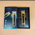 VGR V-680 Professional Salon series cordless Hair Clipper LED Display, Stainless steel Blades, USB Charging cable 4 Guide Comb, Taper Lever Adjustments Runtime: 200 mins, 2000 mAh Li-ion Battery, Gold |. 