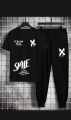 New Summer Collection Tracksuit SMILE x Print For Men And Boy, Handwashable And Stretchable Material, Cotton And Terri Fabric. 