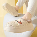 Winter Slippers For Women Bear Cartoon Outdoor Waterproof House Shoes For Men Plush Casual Shoes Indoor Fluffy Cotton Slippers. 