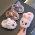 New Winter Cute Big eyed Rabbit Children's Waterproof Warm Non-slip Fluffy Slippers For Girls Boys Kids Indoor Home Cotton Shoes.
