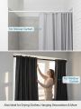 80-240CM Adjustable Curtain Rod No Drilling Telescopic Shower Curtain Pole for Balcony Bathroom Wardrobe Rod Clothes Drying Rack. 