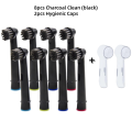 Black Bamboo Charcoal Brush Heads For Oral B Electric Toothbrush Advance Power/Pro Health/Triumph/3D Excel/Vitality Precision. 