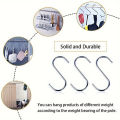 10pcs Heavy Duty Stainless Steel S-Hooks with Anti-Scratch Caps - Adjustable, Wall-Mounted Organizer for Accessories. 
