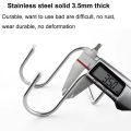 304stainless steel hooked punching doubleS-shaped hook kitchen bathroom cabinet door back style clothes hats towels storage rack.