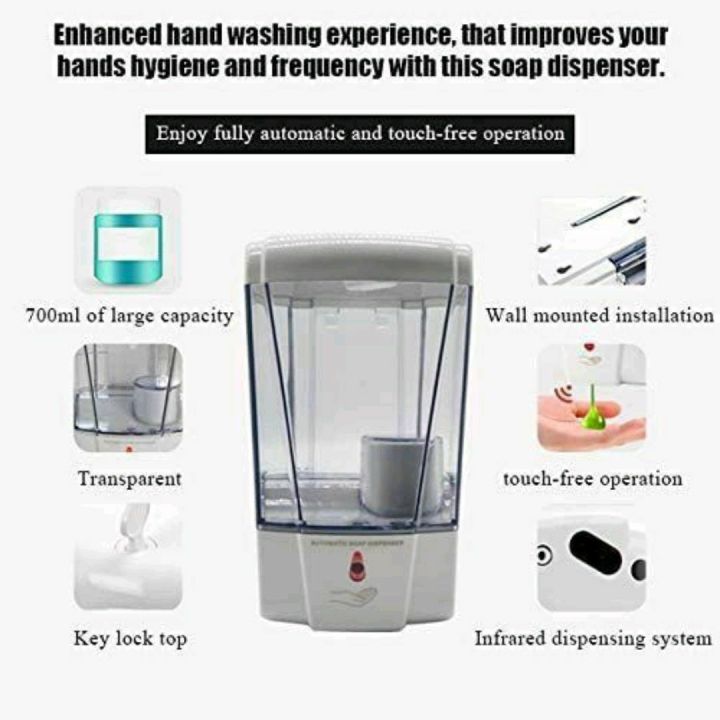 ISMART%20Automatic%20Liquid%20Soap/Sanitizer%20Dispenser-700ML%20-%20Image%202