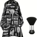 Barber wrap set Waterproof Hair Cutting Cape with Neck Duster Brush - Professional Barber Salon Hairdressing Apron Hair Stylists. 