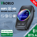RGB Bluetooth 5.4 Audio Transmitter Receiver LED Display Hifi Music Wireless Adapter With Mic 3.5MM AUX TF Card Play For TV Car. 