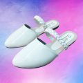 Choiceit courtshoes for Womens Ladies flat Black white half court shoes casual party latest arrival new designs trending footwears. 