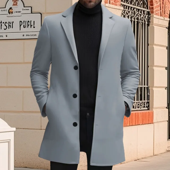 Men's%20Wool%20Pea%20Coat%20Solid%20Color%20Lapel%20Collar%20Single%20Breasted%20Jacket%20Warm%20Mid%20Length%20Winter%20Trench%20Coat%20-%20Image%204