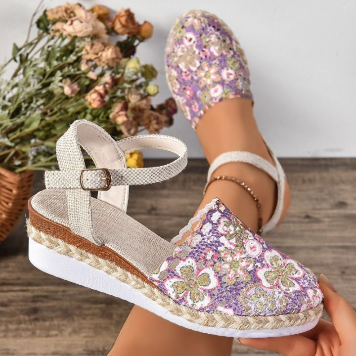 2026%20Summer%20New%20Women's%20Hollow%20Wedge%20Thick-soled%20Shoes%20Buckle%20Designer%20Sandals%20Outdoor%20Daily%20Casual%20Mule%20Shoes%20for%20Women%20Sandal%20-%20Image%202