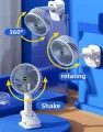 Usb Type-C Rechargeable, Clip-On, Stand-Alone, Plug-In Mini Fan Table Clip Fan Multi-Functional Handheld Fan Wall-Mounted Portable Fan. 
