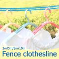 Anti-skid Windproof Clothesline Fence-type Clothesline Non-slip Drying Ropeclothesline Outdoor Travel Clothes Line Ropes 5 meter. 