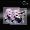 Cyberpunk anime Edge Runner 2D car sticker, Lucy waterproof car and motorcycle computer case sticker. 