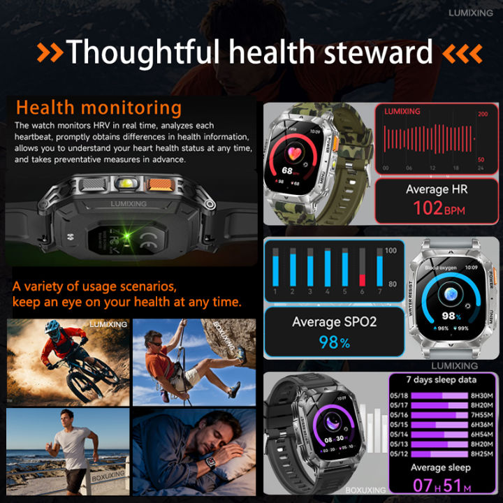 Robust%20%20Smartwatch%201400%20mAh%20Battery%20Fitness%20Tracking%20IP68%20Waterproof%20Tactical%20Sports%20Flashlight%20Men%20BT%20Call%20Smart%20Watch%20-%20Image%205