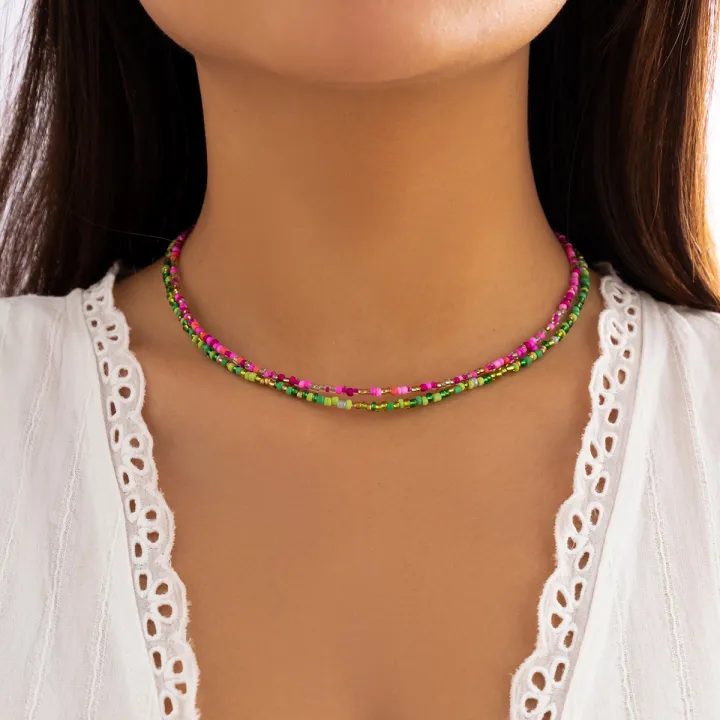 Lacteo%20Bohemia%20Multicolour%20Acrylic%20Seed%20Beads%20Necklace%20Women%20Handmade%20Strand%20Beaded%20Choker%20Short%20Neck%20Chain%20Simple%20Jewelry%20Party%20-%20Image%204