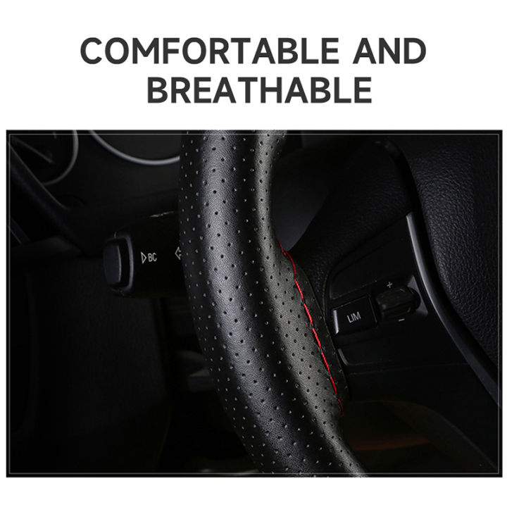 SEAMETAL%20Cowhide%20Steering%20Wheel%20Cover%20Soft%20Leather%20Steering%20Cover%20Wear-Resistant%20Anti%20Scratch%20Steer%20Wheel%20Protector%20for%2037-39cm%20-%20Image%206