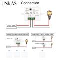 UNKAS 1 Gang + 1 Receiver 86 Wireless Smart RF 433Mhz 100-250V Remote Control Mini Relay Receiver Home Led Light Lamp Switch. 