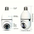 E27 Bulb Camera 4X Digital Zoom AI Human Motion Detect Full Color Night Vision Surveillance Camera APP Yiiot. 