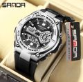 SANDA 
ORIGINAL WATCH 
DUAL TIME WORKING 
DATE, TIME, ALARM ,STOP WATCH
ANALOG ND DIGITAL TIME |
NEON LIGHT
ATTRACTIVE COLORS | WATER PROOF. 