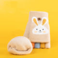 Winter Children Cartoon Gloves Cute Rabbit Thick Warm Kids Half Finger Flip Mittens Outdoor Toddler Windproof Gloves For 1-12Yrs.
