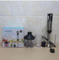 Hand Blender,  4-in-1 Immersion Blender, Stick Blender, 6 Speed Control, Hand Mixer Sets Includes Food Chopper, Egg Whisk, and BPA-Free Beaker (600ml), 400W, Black. 