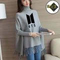 Fleece Poncho For Women | Winter Collection Woman's Printed Poncho For Girls | Winter Fashion Coffee Printed Poncho Sweater Poncho Style Top/Shirt For Girls. 