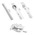 New 1Pc/3Pcs Portable Outdoor Cutleries Stainless Steel Spoon Fork Chopstick For Camping Travel School Use Folding Tablewares.