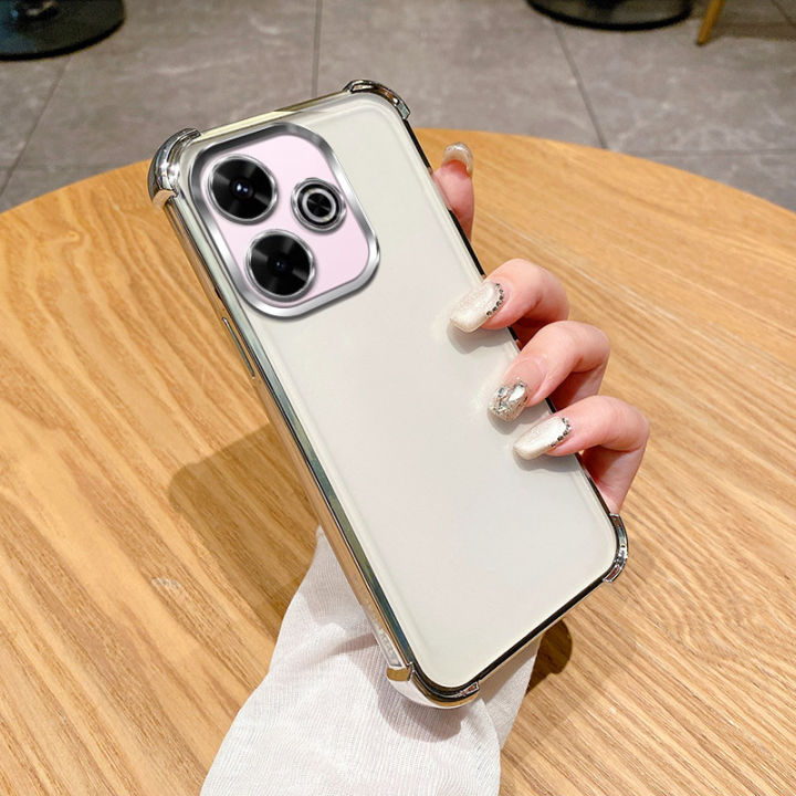 For Xiaomi Poco F6 Case Redmi Turbo 3 Phone Case Poco F6 Poco M6 5G M6 Corners Thickening Shookproof Plating Silicone back cover