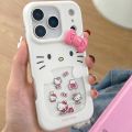 Glitter Laser Love Heart Hello Kitty Phone Case For iPhone 17 16 15 14 Pro Max Shockproof Bumper Protection Hard Back Cover Caps. 