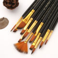 12Piece Nylon Bristle Brush Set, Nylon Flat Brushes Watercolor Brushes Oil Paint Brushes For Artists Amateur Acrylic Painting. 
