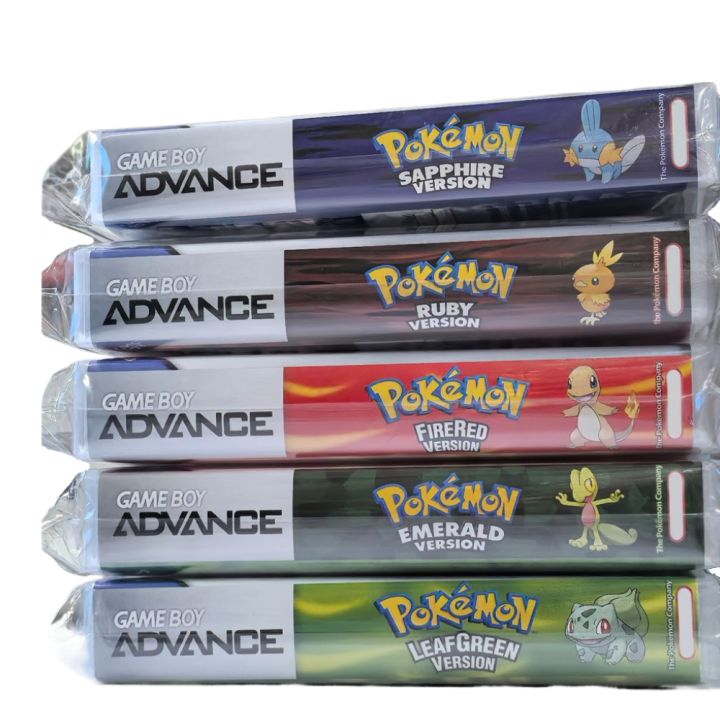 2025 New Pok é mon Series Jade Red Leafgreen Ruby Sapphire 5th Edition GBA Game Box, 32-bit Video Game Cartridge, No Manual