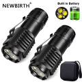 Mini 3LED Flashlight With Pen Clip，Night Walking, Portable Brightness,Rechargeable Waterproof Emergency Spotlight Outdoor Torch. 