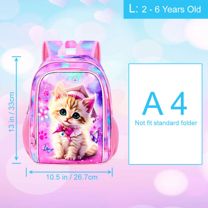 Backpack%20for%20girls,%2013"%20Toddler%20Preschool%20Kids%20Bookbag,%20Cute%20Cat%20Kindergarten%20Schoolbag%20-%20Image%202