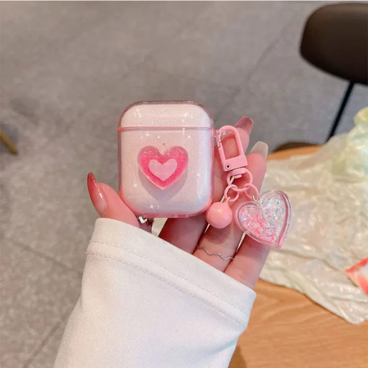 Cute%20Glitter%20Love%20Crystal%20Headphone%20Cover%20Pendant%20Minimalist%20Style%20For%20Apple%20Airpods%20Bluetooth%20Headset%20Protective%20Case%20-%20Image%205