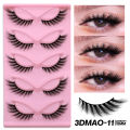 GROINNEYA Cat Eye Lashes Mink Eyelashes 3D Curl Winged Natural Realistic Messy End Eye Elongated False Eyelashes Soft Fake Lashe.