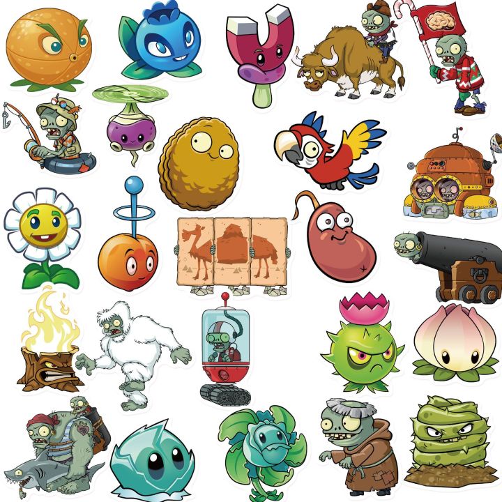 50Pcs%20Cartoon%20Cute%20Classic%20Game%20Plants%20Vs%20Zombies%20(PVZ)%20Water%20Bottle%20Storage%20Box%20Sticker%20Mobile%20Phone%20Case%20DIY%20Stickers%20-%20Image%205