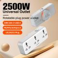 US UK EU Plug Outlet 3 Sockets Multitap Wall Power Strip Electrical Socket USB A  USB C Port No Extension Cord  Rotatable Plug. 