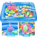 Luminous fishing game toy, fishing pond, complete set of 40 pieces (free pump), magnetic fishing toy, developmental product ready to ship. 