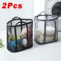 1/2pcs Nylon Mesh Laundry Basket with Handle Breathable Folding Portable Dirty Clothes Organizer Large Capacity Laundry Basket. 