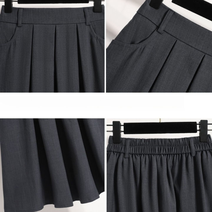 2026%20Plus%20Size%20Skirts%20Solid%20Versatile%20Medium%20Length%20Pleated%20Skirt%20A-Line%20Maxi%20Gown%20Spring%20Autumn%20New%20Half-length%20Umbrella%20Skirt%20-%20Image%206