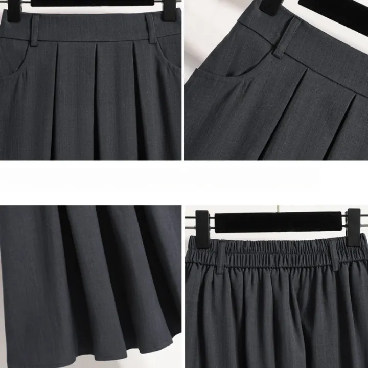 2026%20Plus%20Size%20Skirts%20Solid%20Versatile%20Medium%20Length%20Pleated%20Skirt%20A-Line%20Maxi%20Gown%20Spring%20Autumn%20New%20Half-length%20Umbrella%20Skirt%20-%20Image%206