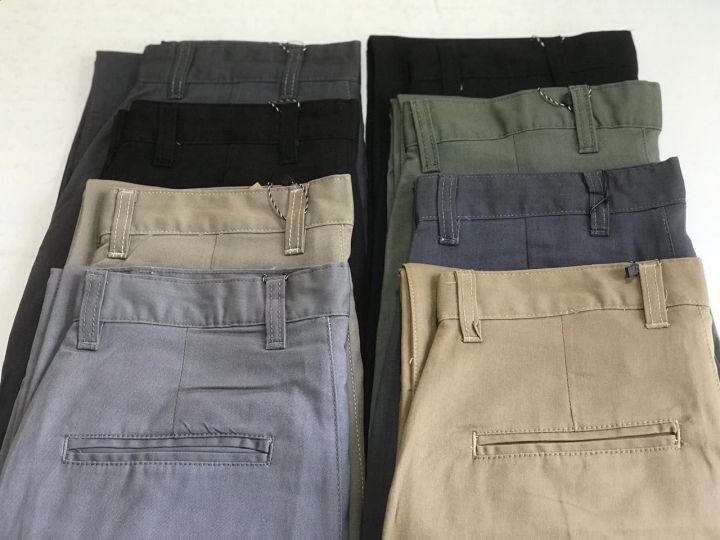 Mens cotton trousers slim fit straight cut