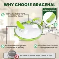 Microwave Cover for Food Clear Microwave Splatter Cover with Water Steamer and Handle 10 Inch Plate Covers Kitchen Gadgets. 