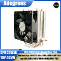 2 Heat Pipes CPU Air-cooled Cooler PC Processor Efficient Ventilador For Intel A 1155 1200 1700 2011 X79 X99 AMD AM4 AM3 AM5.