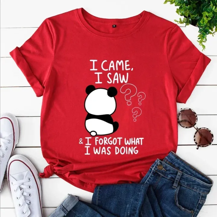 Women%20Tshirt%20Panda%20Lovely%20Trend%20Fashion%20Shirt%20Panda%20I%20Came%20I%20Saw%20Cartoon%20Female%20Graphic%20Sleeved%20Harajuku%20Streetwear%20Tops%20Tees%20-%20Image%204