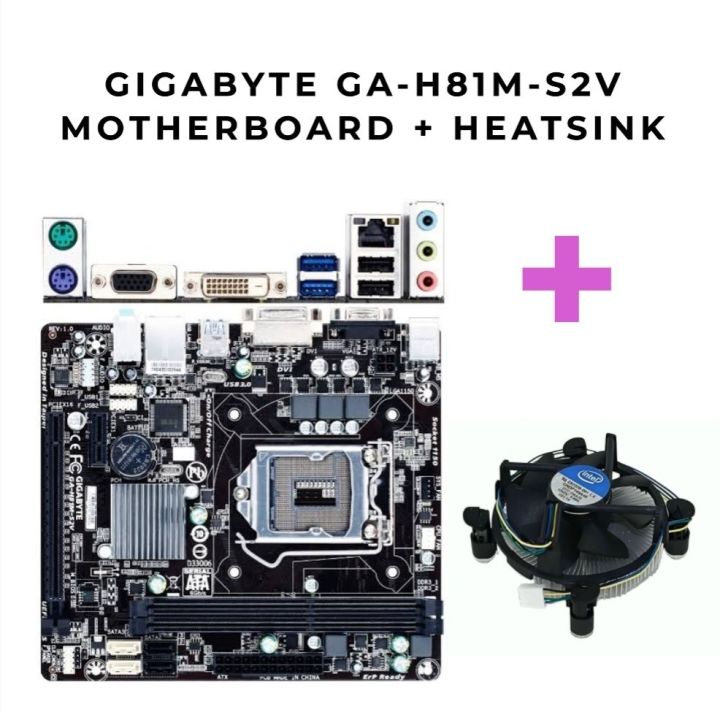 Gigabyte H81 Desktop Gaming motherboard and Heatsink Processor Colling Fan