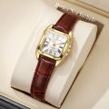 Fashion Square Women Leather Strap Wristwatches Casual Roma Dial Quartz Watch For Ladies Clock Relogio Feminino (Without Box). 