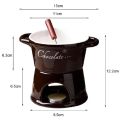 Hot Ceramic Chocolate Chafing Dish Cup with Fork Candle Pot Melting Chocolate Mug Tableware Creative Household Drinking Utensils. 